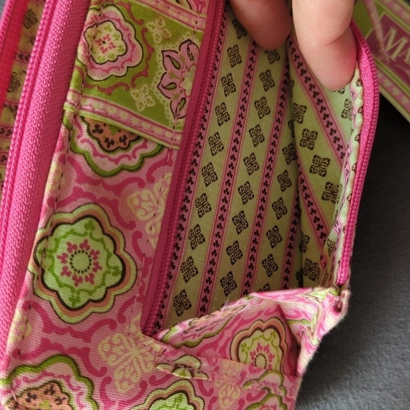 Maggie B Pink Mosaic French Country Wristlet Wallet - Picture 7 of 11